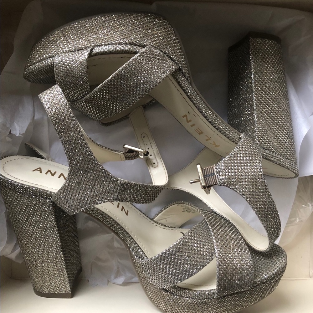 Anne Klein Platinum Platform Cross Strap Heel